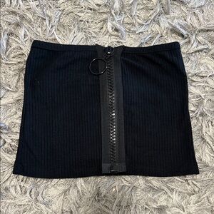 Black Zippered Tube Top